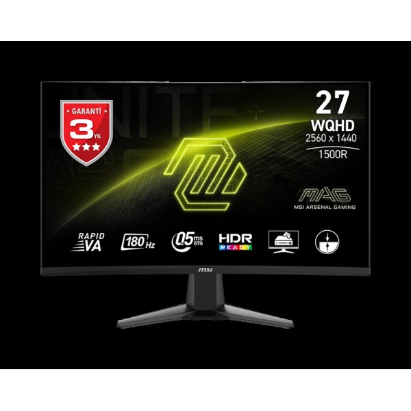 MSI 27 MAG 27CQ6F 2560x1440 (QHD) 16:9 CURVE 1500R RAPID VA 180HZ 1MS FREESYNC GAMING MONITOR