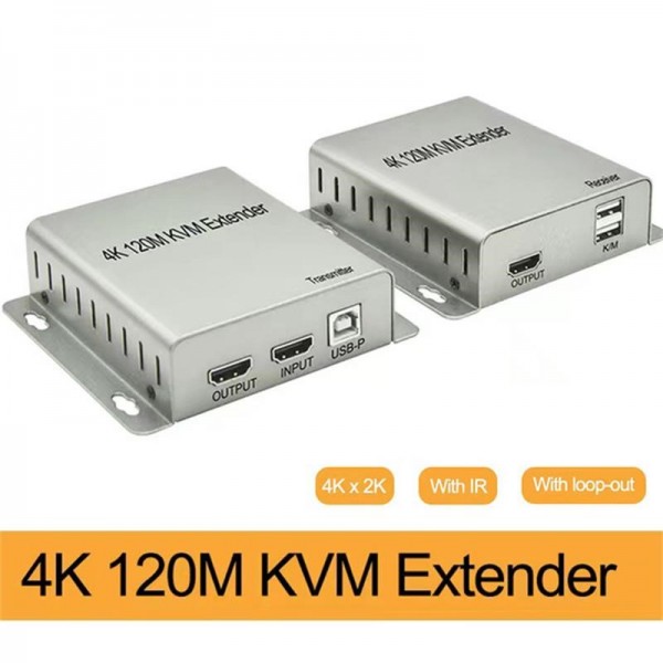 SENSEI 4K-120M CAT5E/CAT6 2XUSB+IR 120MT HDMI KVM EXTENDER
