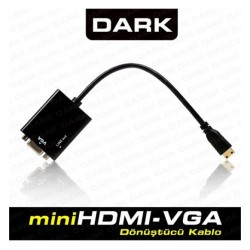 DARK DK-HD-AHDMINIXVGA MINI HDMI - VGA VE SES AKTIF KABLOSU