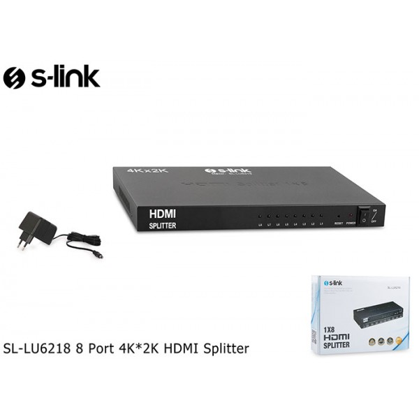 S-LINK SL-LU6218 8 PORT 4K-2K HDMI SPLITTER