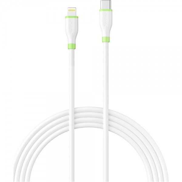 SOULTECH DK070B IPHONE TO TYPE-C 3A SOFT CABLE BEYAZ (STAND PAKETLI)