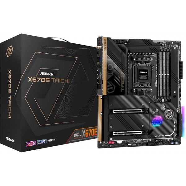 ASRock X670E Taichi RGB EATX Anakart AMD AM5 Ryzen 8000 ve 7000, DDR5, 4x M.2 SSD, AMD EXPO, WiFi 6E