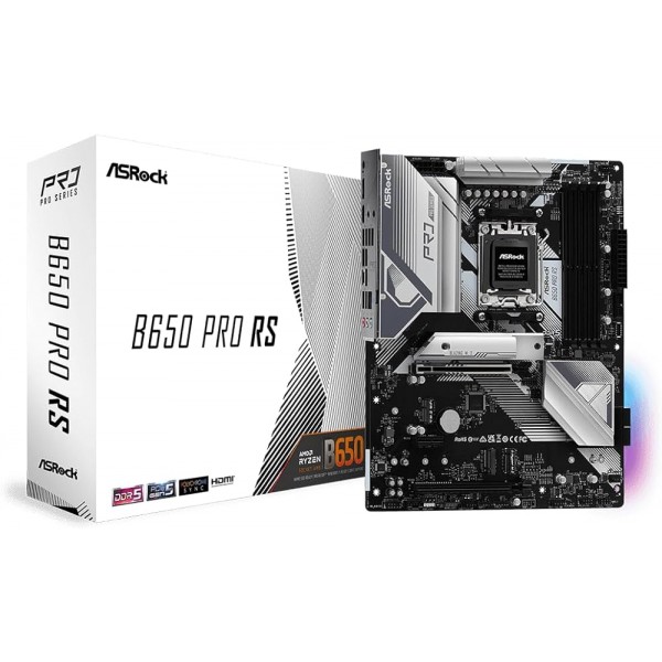 ASRock B650 Pro RS RGB ATX Anakart AMD AM5 Ryzen 8000 ve 7000, DDR5, 3x M.2 SSD, AMD Expo, Thunderbolt ve USB Type-C