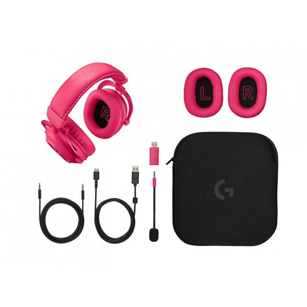 LOGITECH G PRO X 2 LIGHTSPEED KABLOSUZ BLUETOOTH GAMING HEADSET-MAGENTA 981-001275