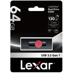 LEXAR 64GB LJDD300064G-BNBNG USB BELLEK DUAL TYPE-C AND TYPE-A USB 3.2 FLASH DRIVE UP TO 130MB/S READ