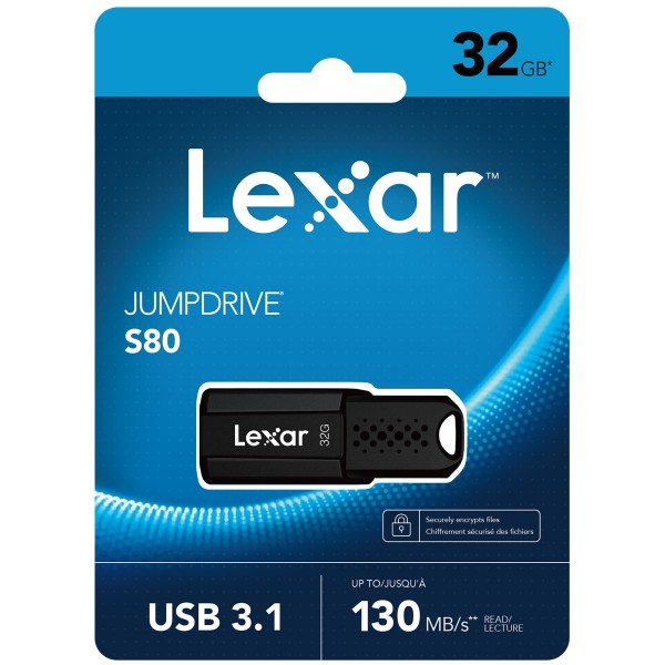 LEXAR 32GB LJDS080032G-BNBNG USB BELLEK JUMPDRIVE S80 USB 3.1 FLASH DRIVE UP TO 150MB/S READ AND 60MB/S WRITE