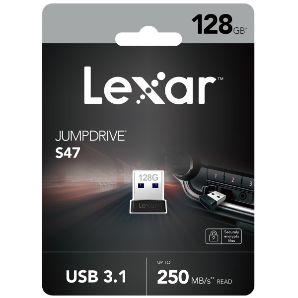 LEXAR 128GB LJDS47-128ABBK USB BELLEK JUMPDRIVE USB 3.1 S47 128GB BLACK PLASTIC HOUSING UP TO 250MB/S