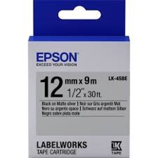 EPSON LK-4TBN CLEART SIYAH UZERI BEYAZ 12MM 9METRE ETIKET