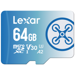 LEXAR 64GB LMSFLYX064G-BNNNG MICROSD FLY HIGH-PERFORMANCE 1066X MICROSDXC UHS-I UP TO 160MB/S READ 60MB/S WRITE C10 A2 V30 U3