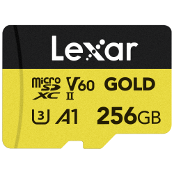 LEXAR 256GB LMSGOLD256G-BNNNG MICROSD GOLD MICROSDXC UHS-IICARDS UP TO 280MB/S READ 180MB/S WRITE C10 A1 V60 U3