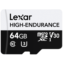 LEXAR 64GB LMSHGED064G-BCNNG MICROSD HIGH-ENDURANCE MİCROSDHC/MICROSDXC UHS-I CARDS UP TO 100MB/S READ 35MB/S WRITE C10 A1 V30 U3