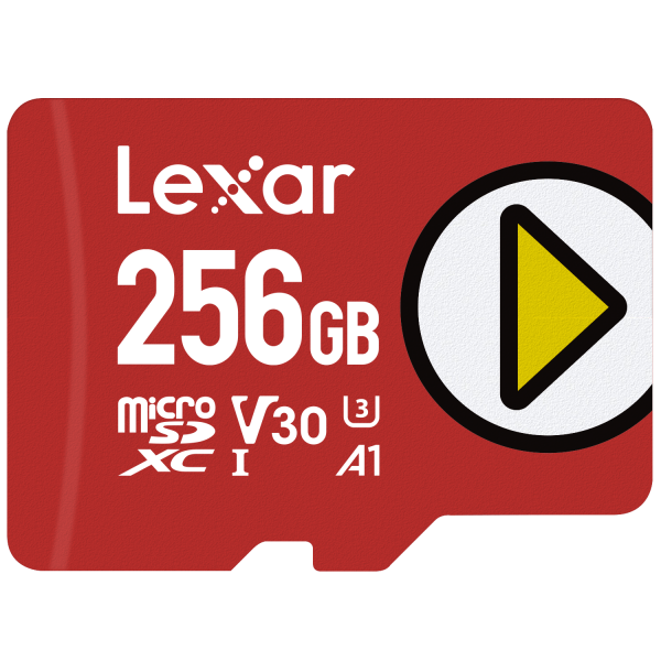 LEXAR 256GB LMSPLAY256G-BNNNG MICROSD PLAY MICROSDXC UHS-I CARDS UP TO 150MB/S READ C10 A1 V30 U3