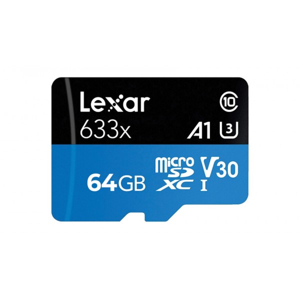 64GB LEXAR LSDMI64GBB633A 633X MICROSDXC HIGH-PERFORMANCE C10 A1 V30 U3 HAFIZA KARTI