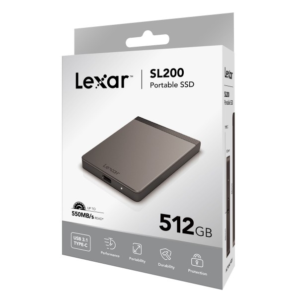 LEXAR 500GB LSL200X512G-RNNNU EXT.SSD 500GB UP TO 550MB/S READ AND 400MB/S WRITE