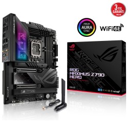 ASUS ROG MAXIMUS Z790 HERO BTF INTEL Z790 LGA1700 DDR5 8000 2xUSB4Thunderbolt HDMI 5x M2 USB3.2 WiFi 7 + BT AURA RGB 2.5Gbit LAN ATX Anakart Arkasına Konumlandırılan Kablo Bağlantıları Asus A21 Kasalarla Uyumlu