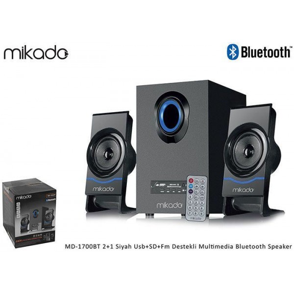 MIKADO MD-1700BT USB-SD-FM 2+1 MULTIMEDIA BLUETOOTH HOPARLOR SIYAH