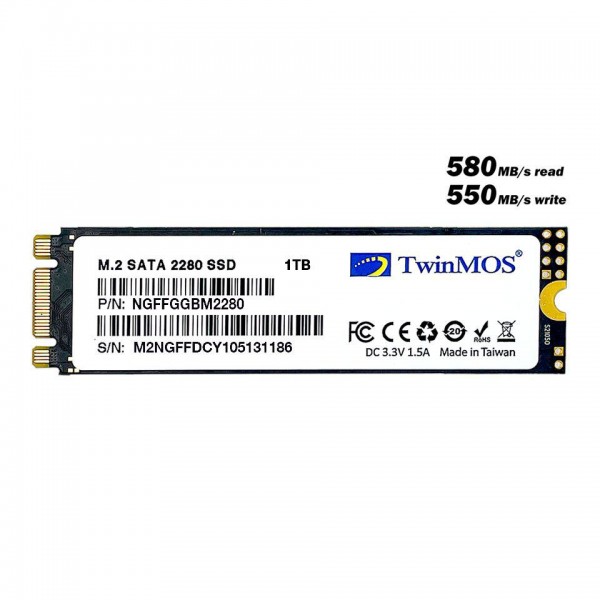 TWINMOS 1TB M.2 2280 SATA3 SSD (580MB-550MB/S) 3DNAND