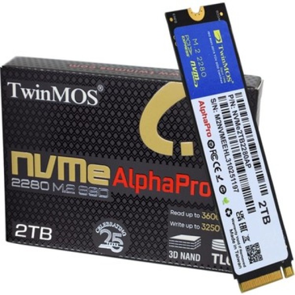 2 TB TWINMOS M.2 PCIE NVME 3600/3250 NVME2TB2280AP