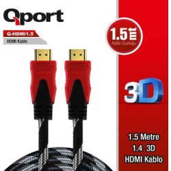 QPORT (Q-HDMI1.5) ALTIN UCLU 1.5M HDMI KABLO...
