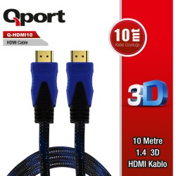 QPORT (Q-HDMI10) ALTIN UCLU 10M HDMI KABLO...