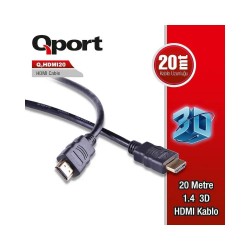 QPORT (Q-HDMI20) ALTIN UCLU 20M HDMI KABLO...