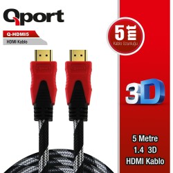 QPORT (Q-HDMI5) ALTIN UCLU 5M HDMI KABLO...