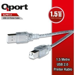 QPORT USB2.0 1.5M YAZICI KABLOSU (Q-PR1.5)...