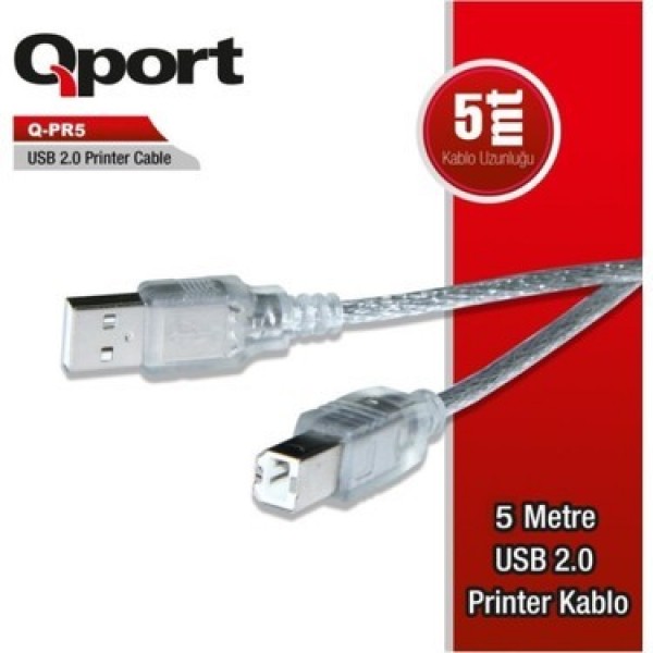 QPORT USB2.0 5M YAZICI KABLOSU (Q-PR5)...