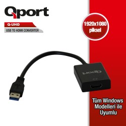QPORT (Q-UHD) USB3.0 TO HDMI CEVIRICI...