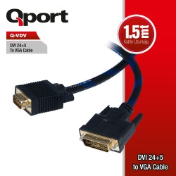 QPORT (Q-VDV) DVI TO VGA 1.8MT CEVIRICI