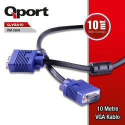 QPORT Q-VGA10 10M 15PIN VGA KABLO...