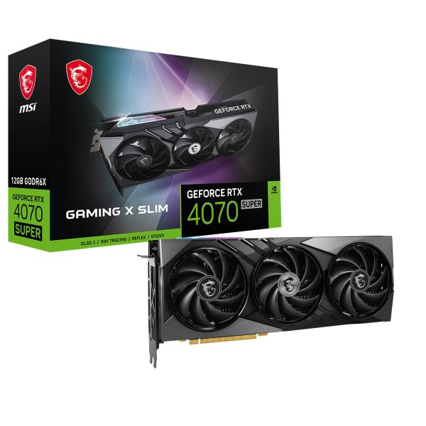 MSI VGA GEFORCE RTX 4070 SUPER 12G GAMING X SLIM RTX4070S 12GB GDDR6X 192B DX12 PCIE 4.0 X16 (3XDP 1XHDMI)