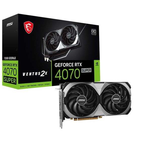 MSI VGA GEFORCE RTX 4070 SUPER 12G VENTUS 2X OC RTX4070S 12GB GDDR6X 192B DX12 PCIE 4.0 X16 (3XDP 1XHDMI)