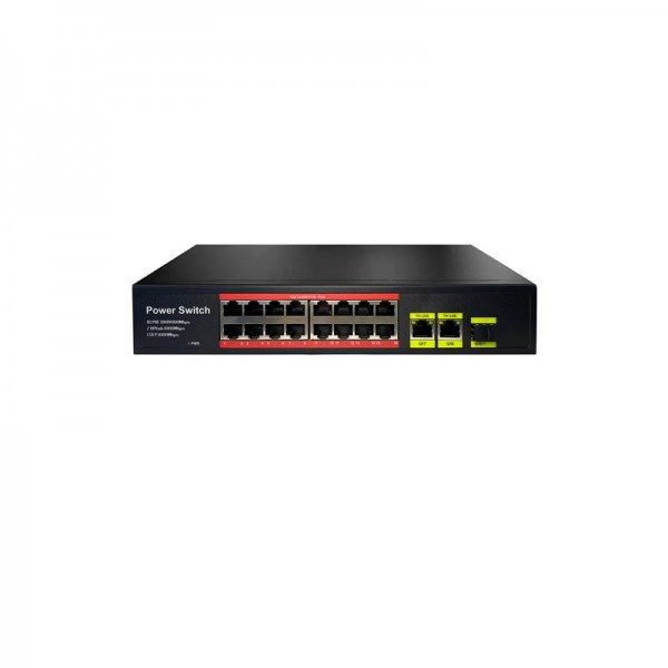 TIWOX TP-G1621SFP-POE300W 16 PORT GIGABIT+2XGB RJ45+1XSFP UPLINK POE RACKMOUNT SWITCH (REALTEK CHIPSET)