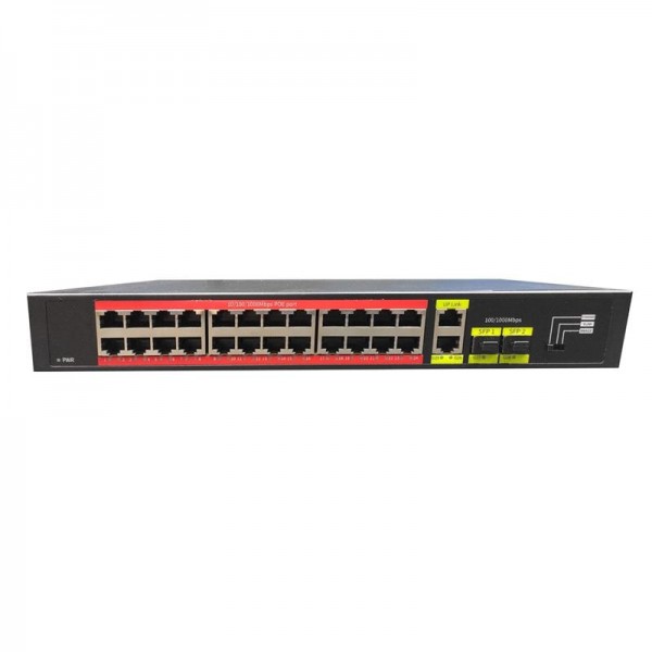 TIWOX TP-G2422SFP-POE300W 24 PORT GIGABIT+2XGB RJ45/2XSFP UPLINK RACKMOUNT POE SWITCH