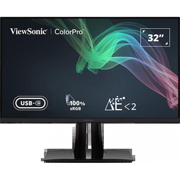 VIEWSONIC VP3256-4K PROFESYONEL MONITOR 31.5 5MS 60HZ IPS 3840X2160 4K 350 HDMI DP USB TYPE C SRGB PANTONE 16:9 20M:1 1.07B HOPARLOR 3 KENAR CERCEVESIZ ADAPTIVE SYNC FLICKER FREE MAVI ISIK FILTRESI TILT SWIVEL PIVOT YUKSEKLIK AYARI VESA ENERGY STAR