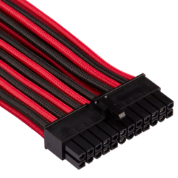 CORSAIR POWER CORD - CP-8920233 PREMIUM INDIVIDUALLY SLEEVED ATX 24-PIN CABLE TYPE 4 GEN 4 – RED-BLACK