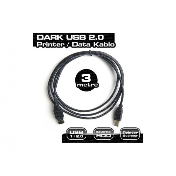 DARK DK-CB-USB2PRNL300 3MT  USB 2.0 YAZICI KABLOSU