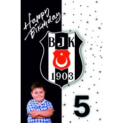 BJK Resimli Doğum Günü Afişi Baskı PVC 02 90x60