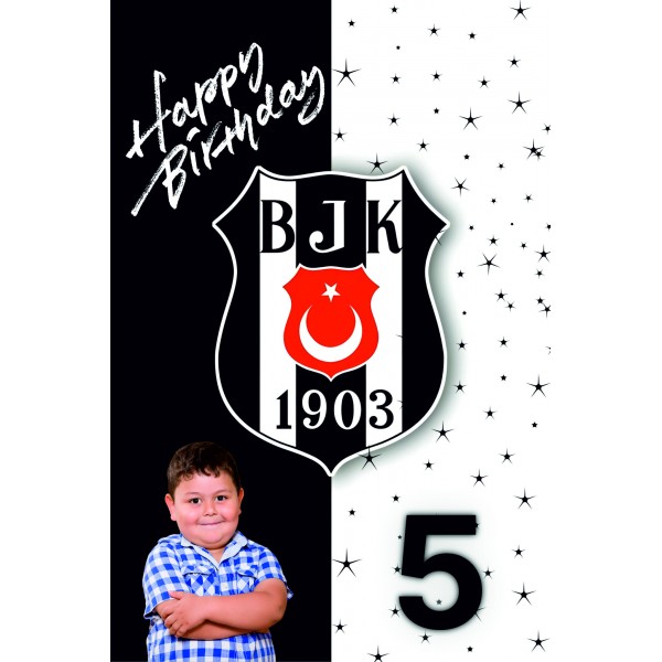 BJK Resimli Doğum Günü Afişi Baskı PVC 02 90x60